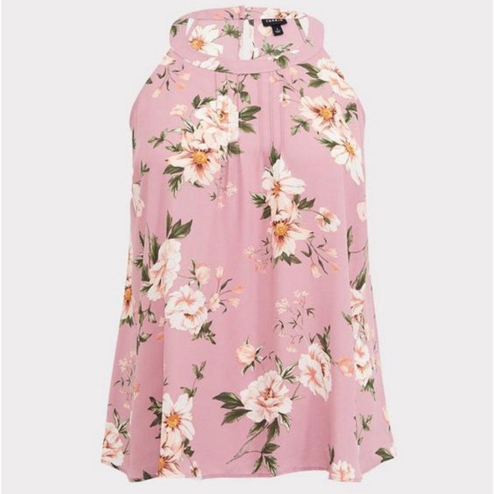 Georgette Pleated Goddess Neck Tank